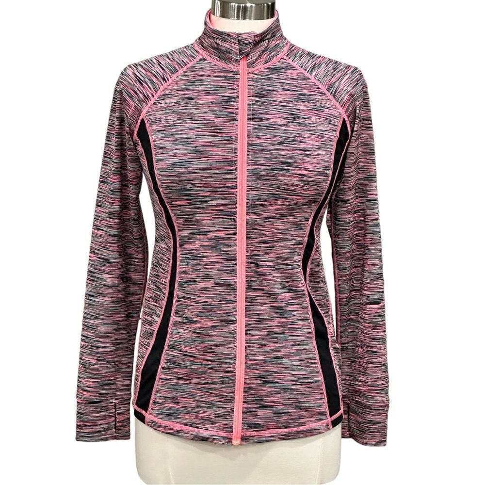 Ideology Women’s Active Space Dye Jacket in the Size Small in Neon Orange Combo